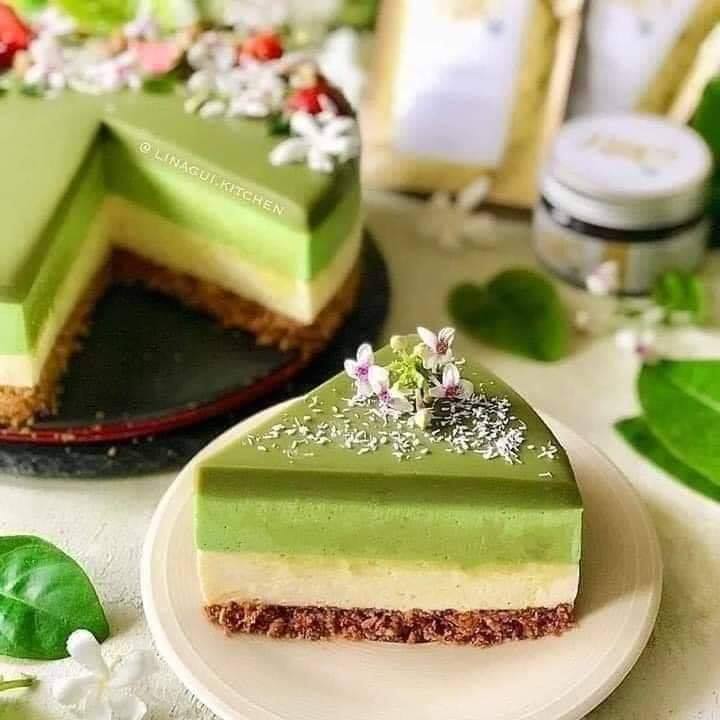 Unbaked Matcha Cheesecake